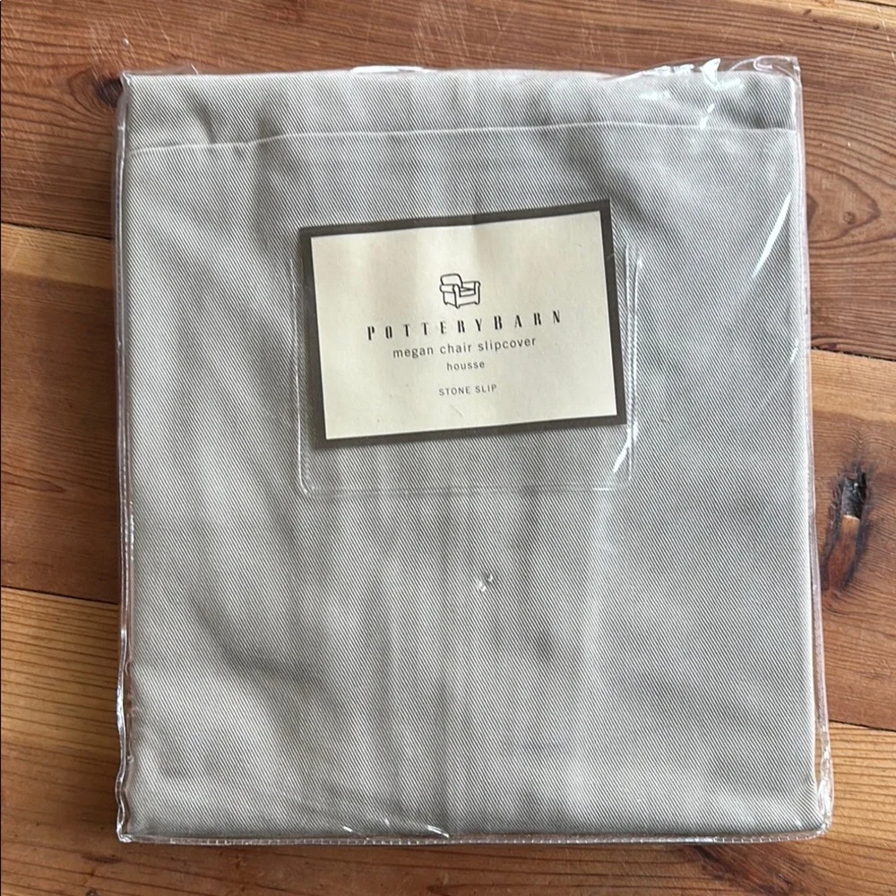 POTTERY BARN MEGAN CHAIR SLIPCOVER HOUSSE STONE SLIP NEW  DINING ROOM